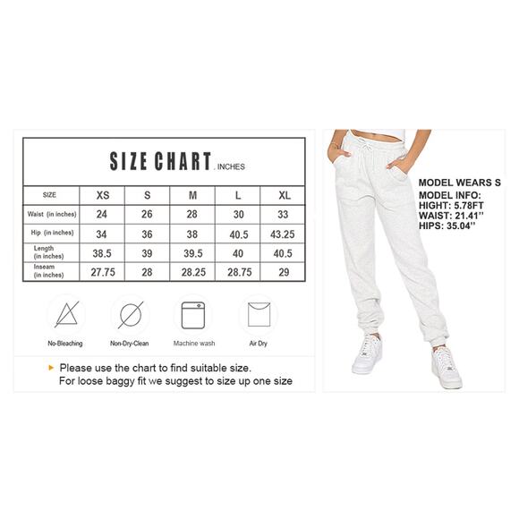 New Size Large Fleece Lined, High Waisted, Cotton Jogger Sweatpants - Picture 5 of 5